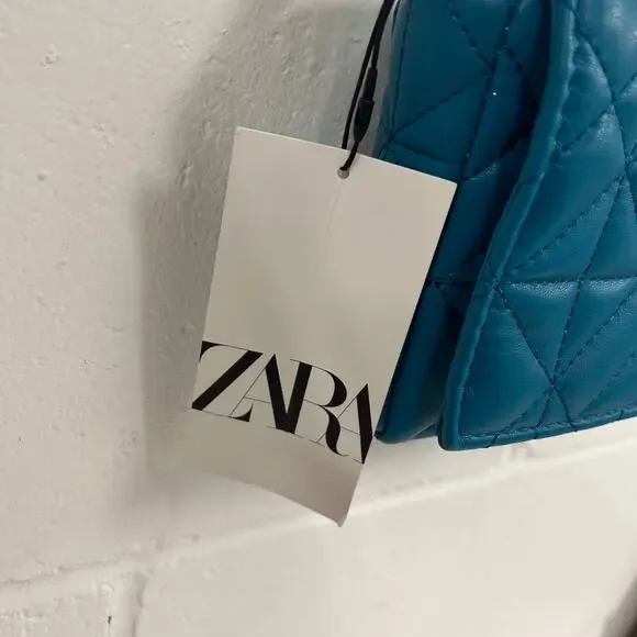 ZARA Quilted Chain Shoulder Bag Purse - Picture 4 of 12